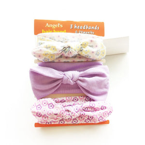 3pcs/set Newborn Turban Bow Elastic Hairband Princess Christmas Day GiftsBaby Girl Headbands Cotton Rabbit Ear Baby Accessories