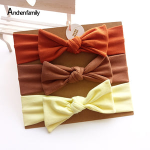 3pcs/set Newborn Turban Bow Elastic Hairband Princess Christmas Day GiftsBaby Girl Headbands Cotton Rabbit Ear Baby Accessories