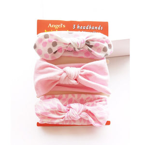 3pcs/set Newborn Turban Bow Elastic Hairband Princess Christmas Day GiftsBaby Girl Headbands Cotton Rabbit Ear Baby Accessories