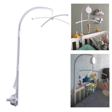 Baby Crib Holder White Rattles Arm Bracket Set Cot 360 Degree Rotating Cribs Bed Bell Toy Wind-up Baby Rotary Mobile Music Box