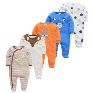 5pcs Sleepers Baby Pyjamas/Rompers For Newborn Baby Girl And Baby Boy