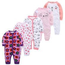 Load image into Gallery viewer, 5pcs Sleepers Baby Pyjamas/Rompers For Newborn Baby Girl And Baby Boy