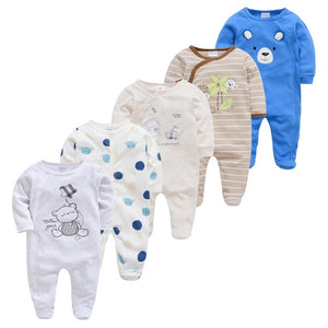 5pcs Sleepers Baby Pyjamas/Rompers For Newborn Baby Girl And Baby Boy