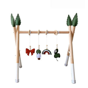 1Set Nordic Style | Baby Gym Play | Nursery Sensory Ring-pull | Toy Wooden Frame Infant Room Toddler Clothes Rack Gift Kids Room Decor