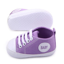 Load image into Gallery viewer, Baby Shoes Boy Girl Star Solid Sneaker Cotton Soft Sole Newborn Infant First Walkers Anti-Slip Toddler Casual Canvas Crib Shoes