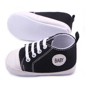 Baby Shoes Boy Girl Star Solid Sneaker Cotton Soft Sole Newborn Infant First Walkers Anti-Slip Toddler Casual Canvas Crib Shoes