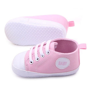 Baby Shoes Boy Girl Star Solid Sneaker Cotton Soft Sole Newborn Infant First Walkers Anti-Slip Toddler Casual Canvas Crib Shoes