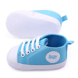 Baby Shoes Boy Girl Star Solid Sneaker Cotton Soft Sole Newborn Infant First Walkers Anti-Slip Toddler Casual Canvas Crib Shoes