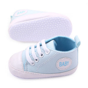 Baby Shoes Boy Girl Star Solid Sneaker Cotton Soft Sole Newborn Infant First Walkers Anti-Slip Toddler Casual Canvas Crib Shoes