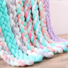 Load image into Gallery viewer, 1PC 1M/2.2M/3M/4M Newborn bed bumper long knotted 4 braid pillow baby bed bumper knot crib infant room decor baby room decor