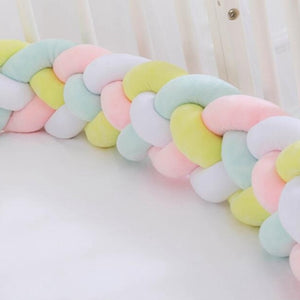 1PC 1M/2.2M/3M/4M Newborn bed bumper long knotted 4 braid pillow baby bed bumper knot crib infant room decor baby room decor