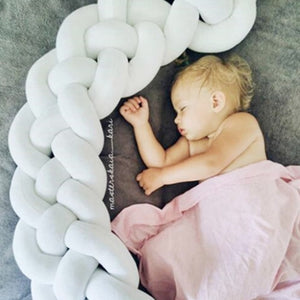 1PC 1M/2.2M/3M/4M Newborn bed bumper long knotted 4 braid pillow baby bed bumper knot crib infant room decor baby room decor