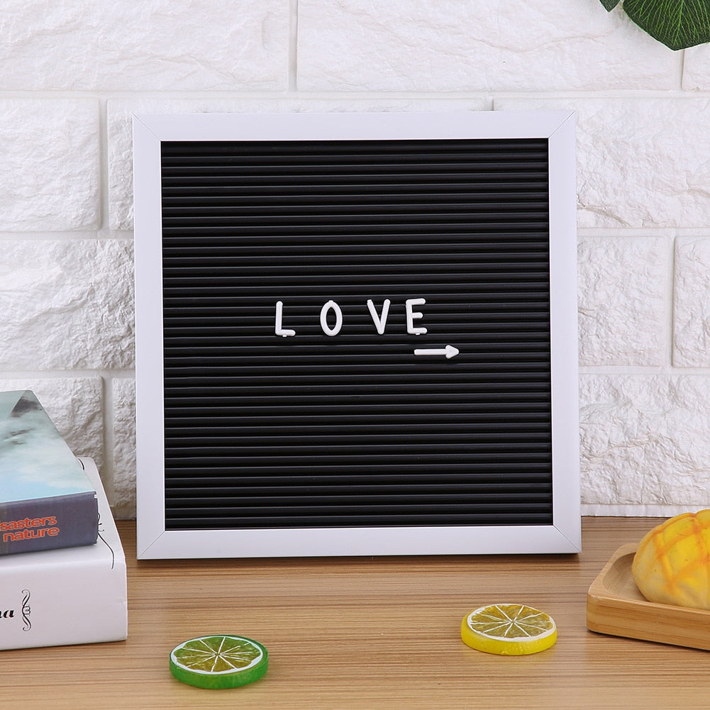 High Quality 25cmx25cm White Frame Message Felt Letter Board Sign Change Letters Numbers Room Decor DIY Decorative Board