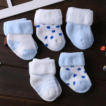 Load image into Gallery viewer, 5 Pair/lot new cotton thick baby toddler socks (suitable for autumn and winter)