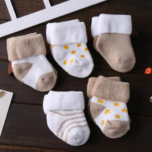 Load image into Gallery viewer, 5 Pair/lot new cotton thick baby toddler socks (suitable for autumn and winter)