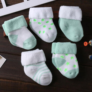 5 Pair/lot new cotton thick baby toddler socks (suitable for autumn and winter)