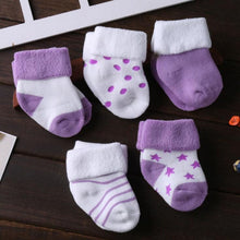 Load image into Gallery viewer, 5 Pair/lot new cotton thick baby toddler socks (suitable for autumn and winter)