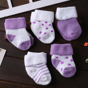 5 Pair/lot new cotton thick baby toddler socks (suitable for autumn and winter)