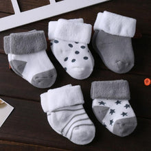 Load image into Gallery viewer, 5 Pair/lot new cotton thick baby toddler socks (suitable for autumn and winter)