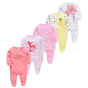 5pcs Sleepers Baby Pyjamas/Rompers For Newborn Baby Girl And Baby Boy