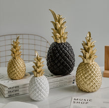 Load image into Gallery viewer, Creative Pineapple Ananas Decoration Nordic Fruit Shape Golden Pineapple Decoration Resin Black White Home Bedroom Desktop Decor