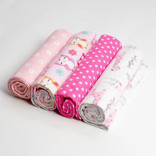 Load image into Gallery viewer, 4Pcs/Lot Muslin 100% Cotton Flannel Baby Swaddles Soft Newborns Blankets Baby Blankets Newborn Muslin Diapers Baby Swaddle Wrap