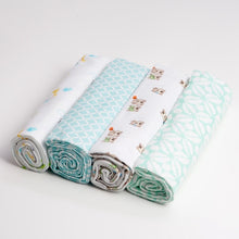 Load image into Gallery viewer, 4Pcs/Lot Muslin 100% Cotton Flannel Baby Swaddles Soft Newborns Blankets Baby Blankets Newborn Muslin Diapers Baby Swaddle Wrap