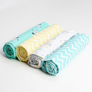 4Pcs/Lot Muslin 100% Cotton Flannel Baby Swaddles Soft Newborns Blankets Baby Blankets Newborn Muslin Diapers Baby Swaddle Wrap