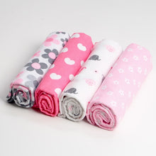 Load image into Gallery viewer, 4Pcs/Lot Muslin 100% Cotton Flannel Baby Swaddles Soft Newborns Blankets Baby Blankets Newborn Muslin Diapers Baby Swaddle Wrap