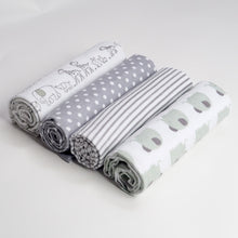 Load image into Gallery viewer, 4Pcs/Lot Muslin 100% Cotton Flannel Baby Swaddles Soft Newborns Blankets Baby Blankets Newborn Muslin Diapers Baby Swaddle Wrap