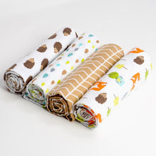 Load image into Gallery viewer, 4Pcs/Lot Muslin 100% Cotton Flannel Baby Swaddles Soft Newborns Blankets Baby Blankets Newborn Muslin Diapers Baby Swaddle Wrap