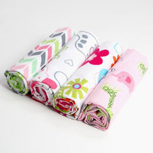 Load image into Gallery viewer, 4Pcs/Lot Muslin 100% Cotton Flannel Baby Swaddles Soft Newborns Blankets Baby Blankets Newborn Muslin Diapers Baby Swaddle Wrap