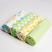 Load image into Gallery viewer, 4Pcs/Lot Muslin 100% Cotton Flannel Baby Swaddles Soft Newborns Blankets Baby Blankets Newborn Muslin Diapers Baby Swaddle Wrap