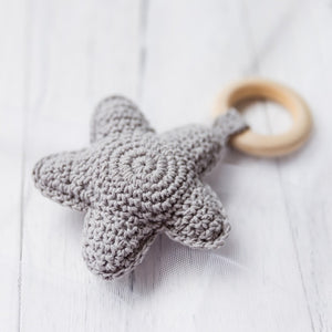 Newborn Baby Toys 1pc Wooden Teether Crochet Pattern Rattle Elephant Rattle Toy Newborn Amigurumi Teether Baby  Rattles Gift