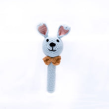 Load image into Gallery viewer, Newborn Baby Toys 1pc Wooden Teether Crochet Pattern Rattle Elephant Rattle Toy Newborn Amigurumi Teether Baby  Rattles Gift