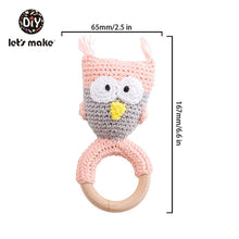 Load image into Gallery viewer, Newborn Baby Toys 1pc Wooden Teether Crochet Pattern Rattle Elephant Rattle Toy Newborn Amigurumi Teether Baby  Rattles Gift