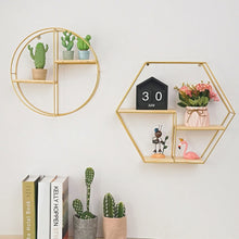 Load image into Gallery viewer, Nordic Hexagonal Grid Iron Decorative Wall Shelf