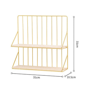 Nordic Hexagonal Grid Iron Decorative Wall Shelf