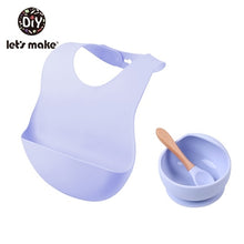 Load image into Gallery viewer, Silicone Baby Feeding Set Waterproof Spoon &amp; Bowl