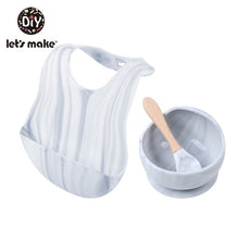 Load image into Gallery viewer, Silicone Baby Feeding Set Waterproof Spoon &amp; Bowl