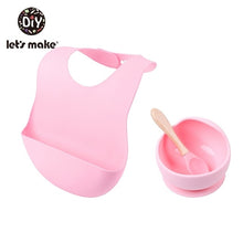 Load image into Gallery viewer, Silicone Baby Feeding Set Waterproof Spoon &amp; Bowl