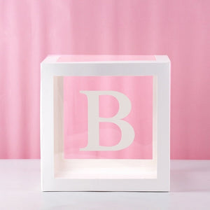 Transparent Cube Balloon Box With Letter A- Z