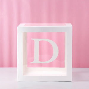 Transparent Cube Balloon Box With Letter A- Z