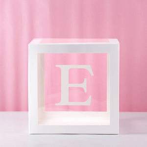 Transparent Cube Balloon Box With Letter A- Z