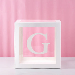 Transparent Cube Balloon Box With Letter A- Z