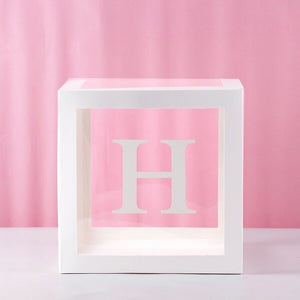 Transparent Cube Balloon Box With Letter A- Z