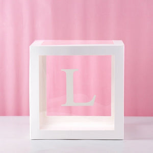 Transparent Cube Balloon Box With Letter A- Z