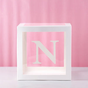 Transparent Cube Balloon Box With Letter A- Z