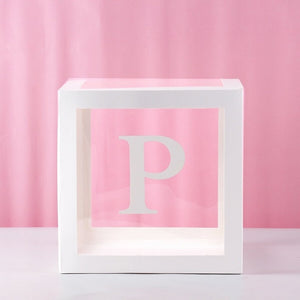 Transparent Cube Balloon Box With Letter A- Z