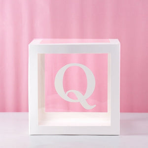 Transparent Cube Balloon Box With Letter A- Z